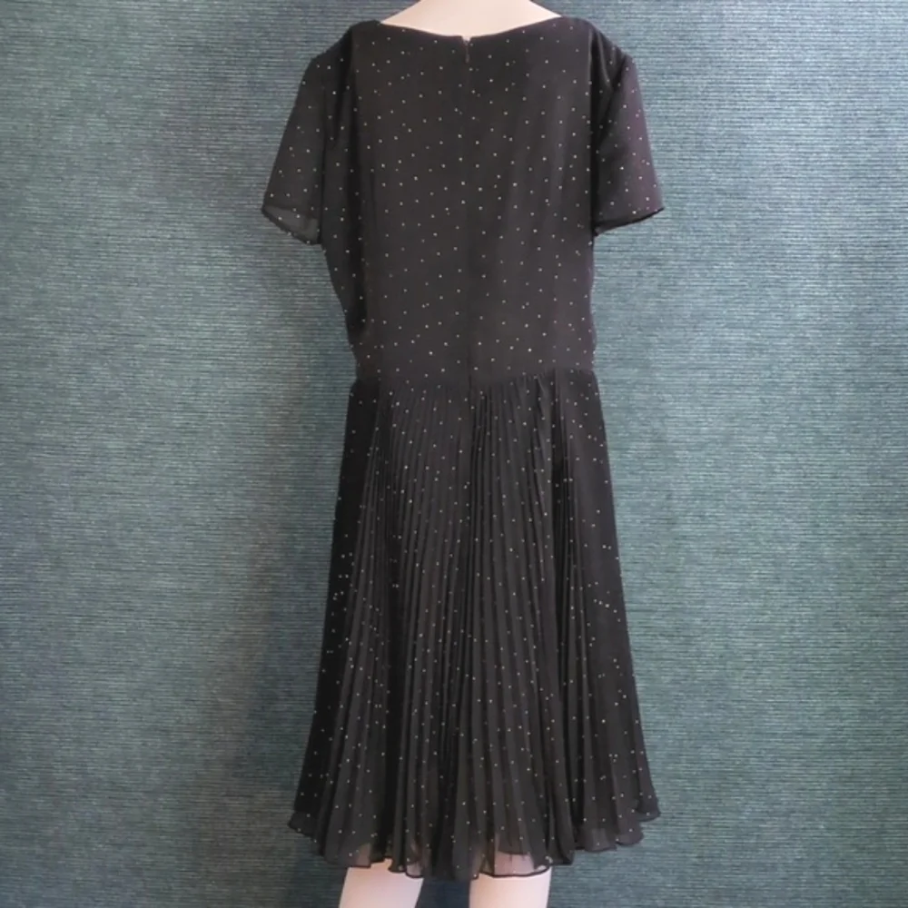Kay Unger New York Pleated Polka Dot Dress Vintage 80's - Picture 6 of 12